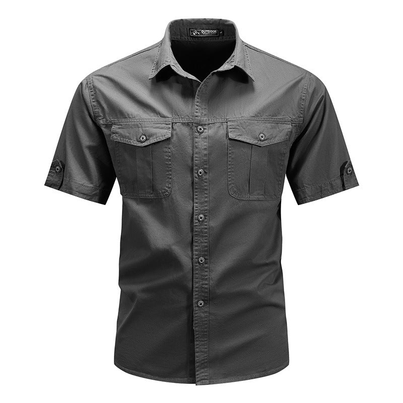 Men's Vintage Cotton Military Shirt