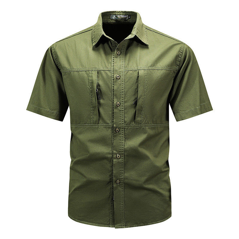 Men's Cotton Military Cargo Shirt