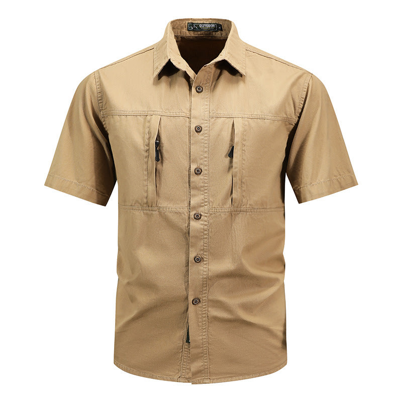 Men's Cotton Military Cargo Shirt