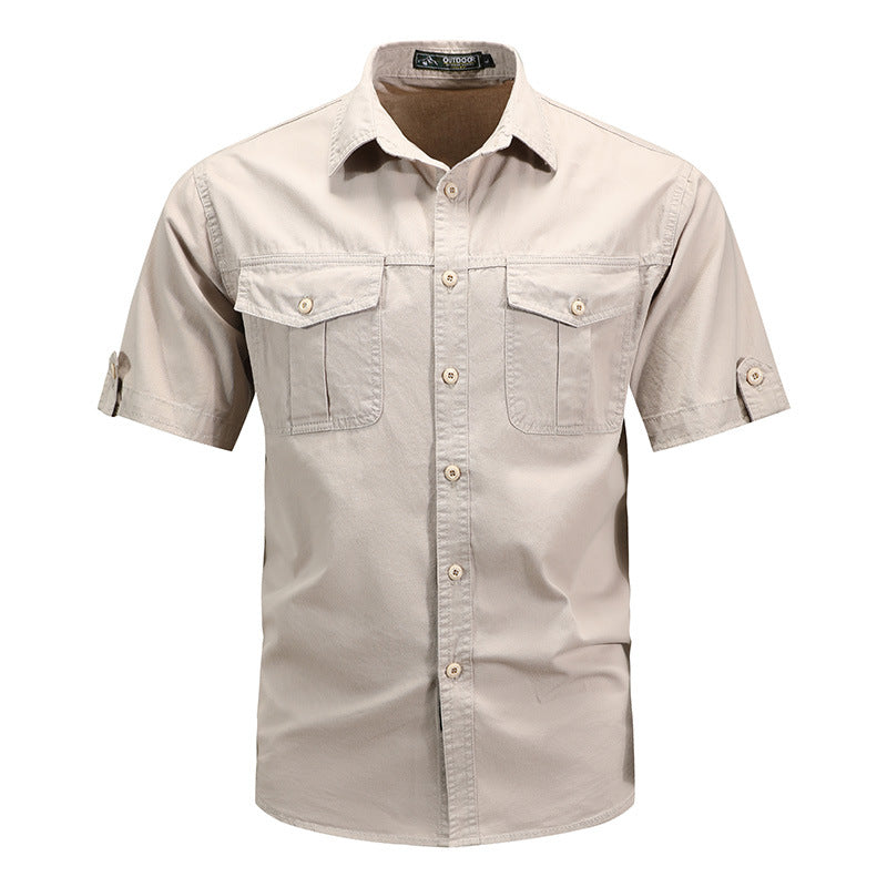 Men's Vintage Cotton Military Shirt