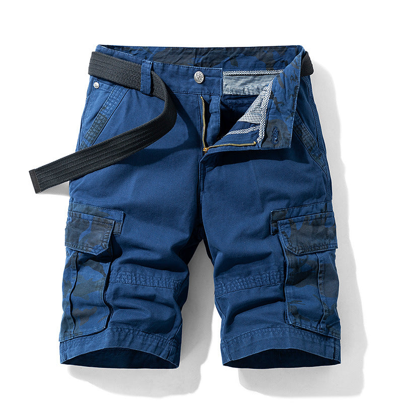 Men's New Pattern Washed Cargo Shorts