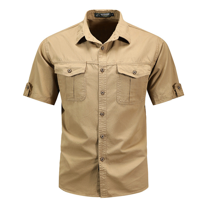Men's Vintage Cotton Military Shirt