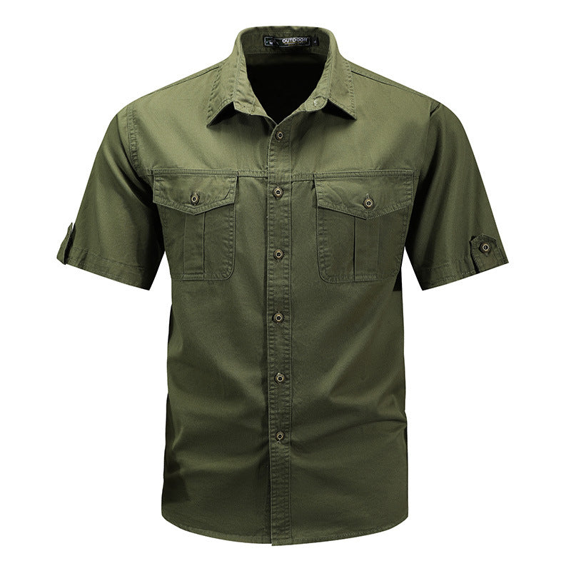 Men's Vintage Cotton Military Shirt