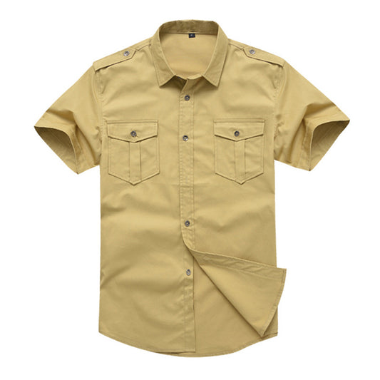 Men's Workwear Multi-Pocket Cargo Shirt