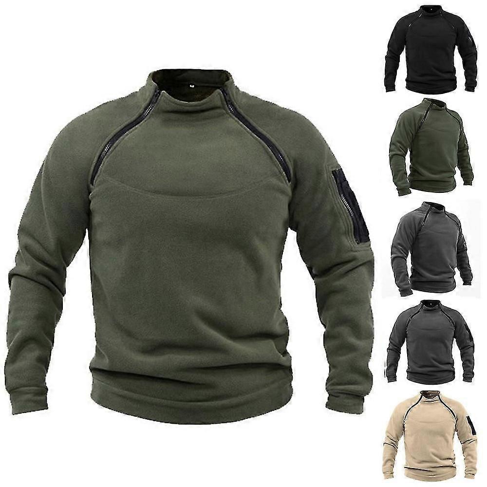 Men's Outdoor Tactical Fleece Pullover – Warm & Durable