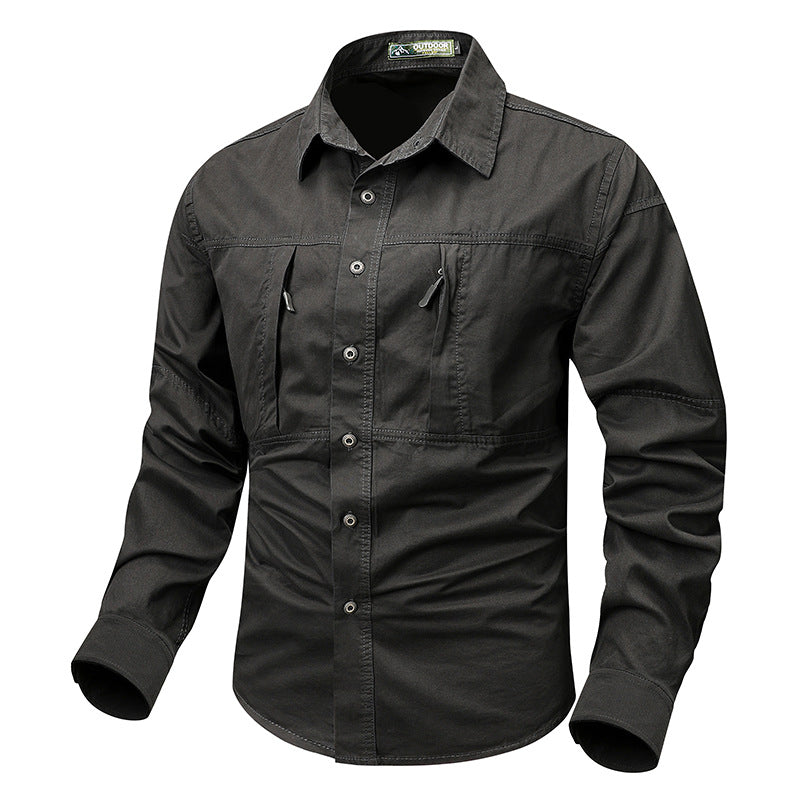 Men's Cotton Military Shirt Jacket