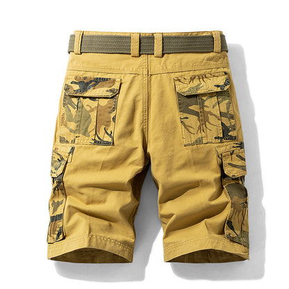 Men's New Pattern Washed Cargo Shorts