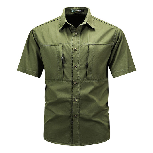 Men's Cotton Military Cargo Shirt