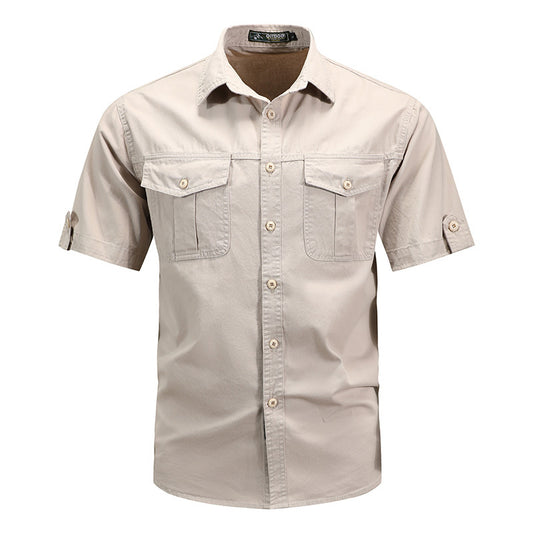 Men's Vintage Cotton Military Shirt