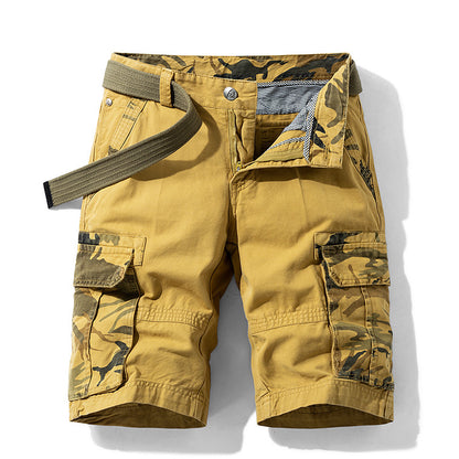 Men's New Pattern Washed Cargo Shorts