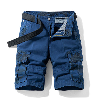 Men's New Pattern Washed Cargo Shorts