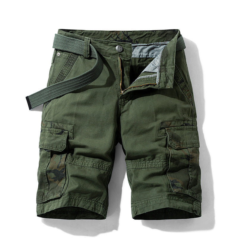 Men's New Pattern Washed Cargo Shorts