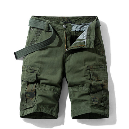 Men's New Pattern Washed Cargo Shorts